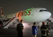 दिल्ली एयरपोर्ट पर बड़ा विमान हादसा: स्विस एयर की फ्लाइट के इंजन में लगी आग, 6 यात्री घायल और मुख्य रनवे बंद